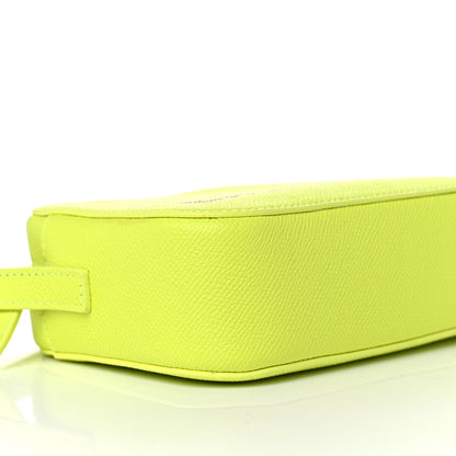 Balenciaga Signature Grained Calfskin Logo XS Ville Camera Bag Acid Green Black 8 of 9