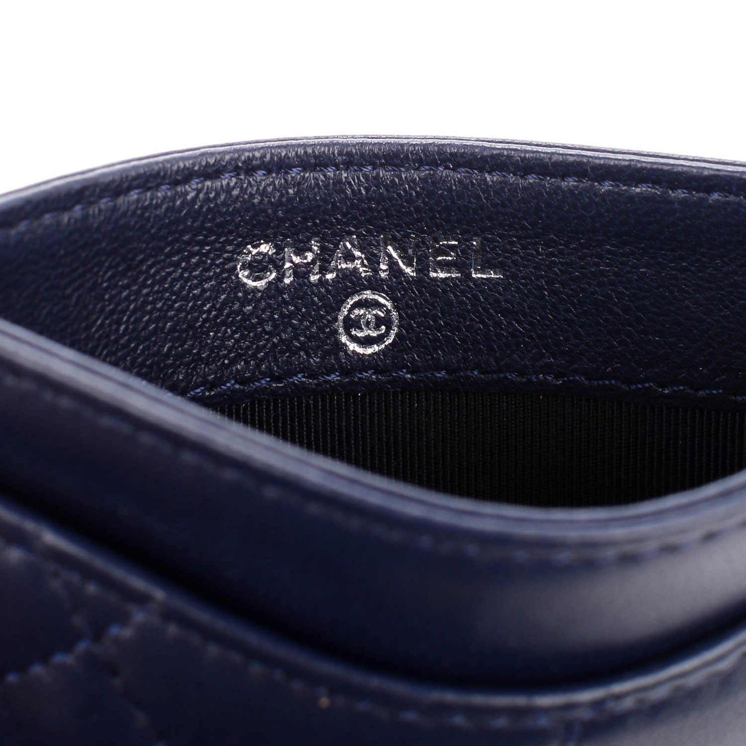 Chanel Lambskin Quilted Card Holder Navy Blue 6 of 8