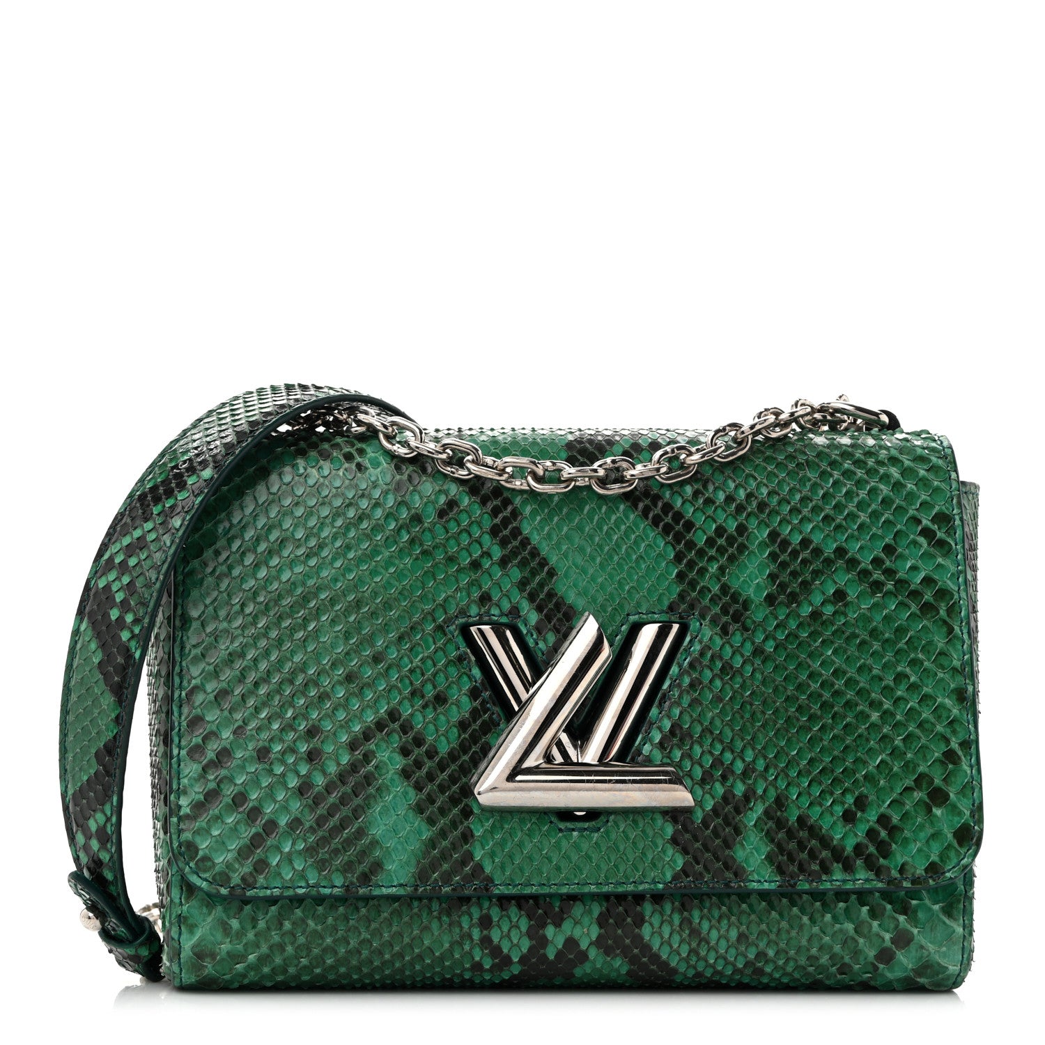 Louis Vuitton Snakeskin Twist Shoulder Bag MM Green 1 of 11