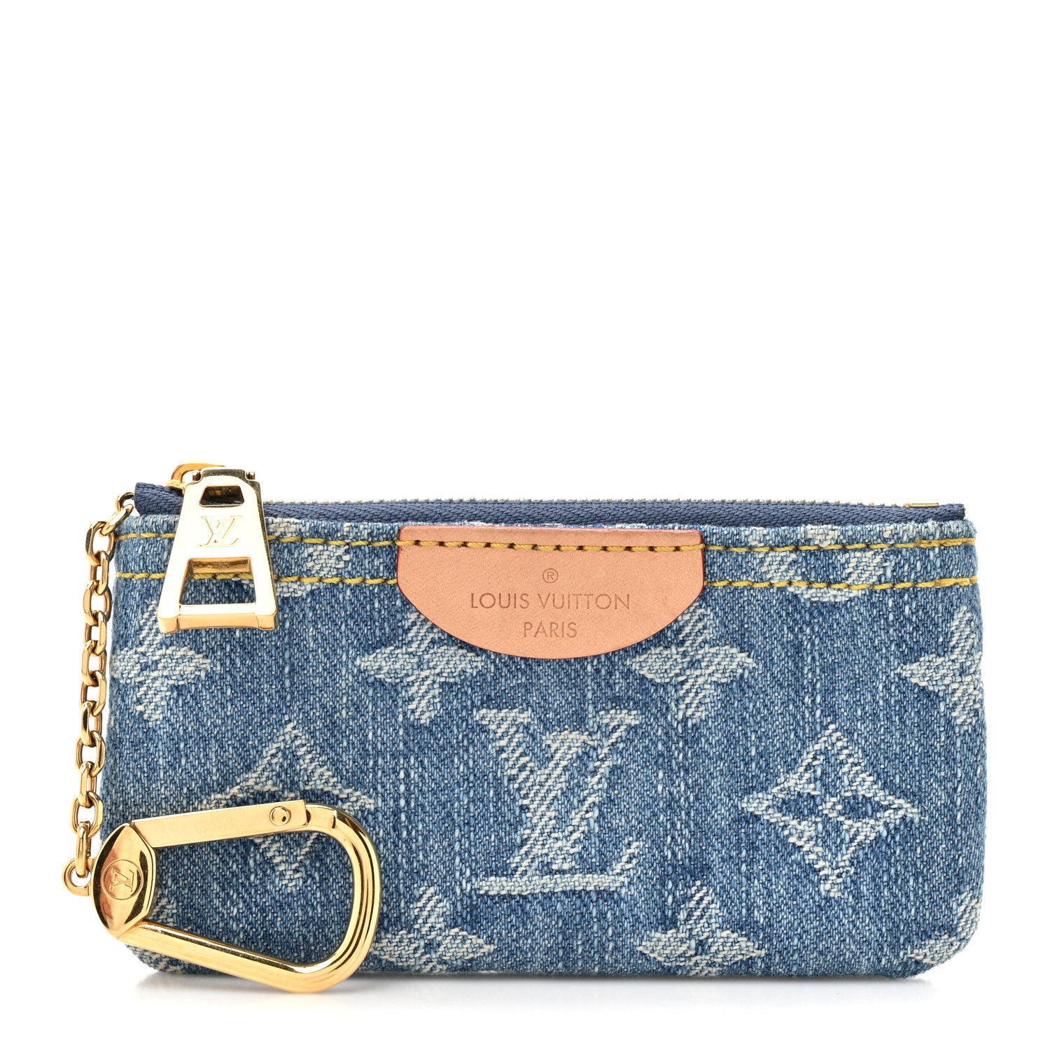 Louis Vuitton Monogram Denim Key Pouch Denim Blue 1 of 7