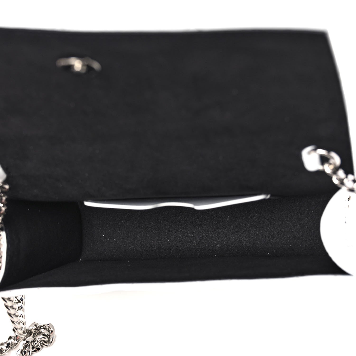 Alexander McQueen Calfskin Quilted Graffiti Skull Small Chain Crossbody Bag White 5 of 11