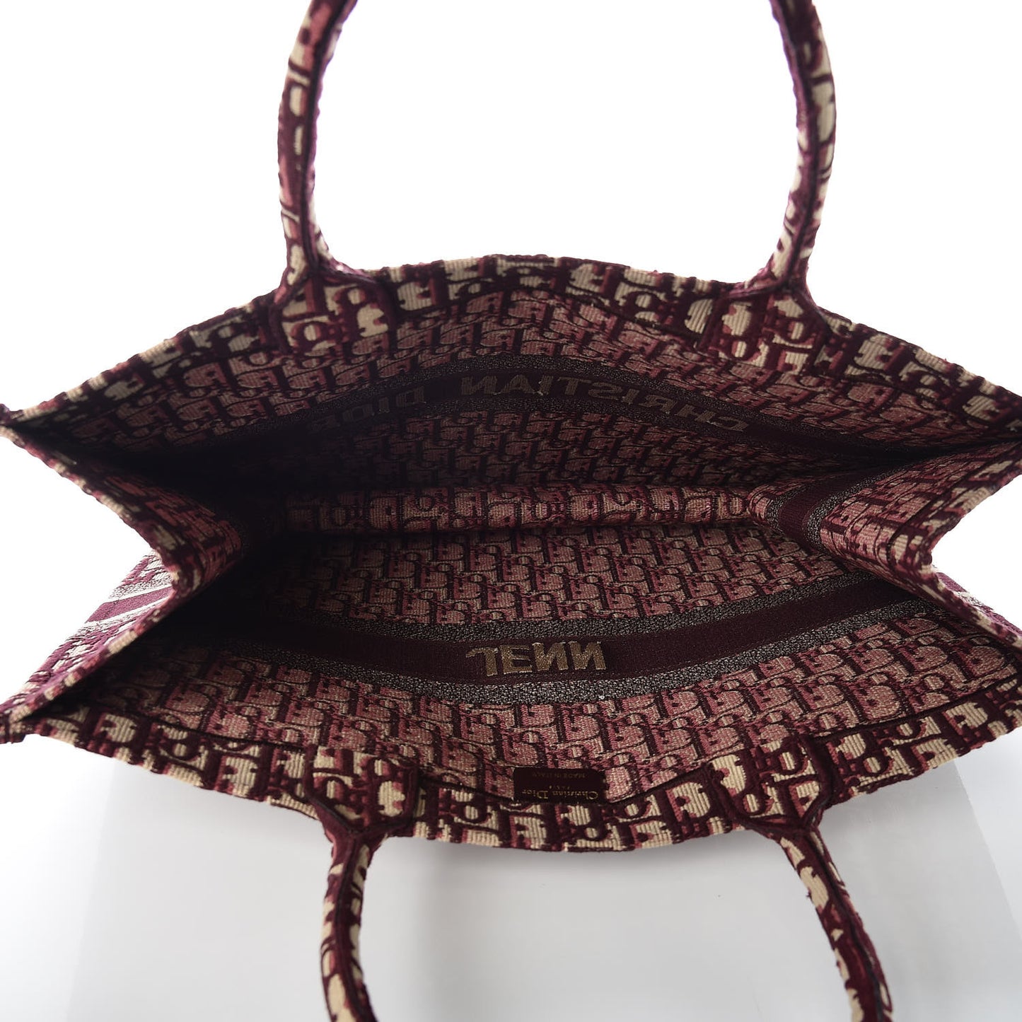 Oblique Large Book Tote Burgundy Multicolor