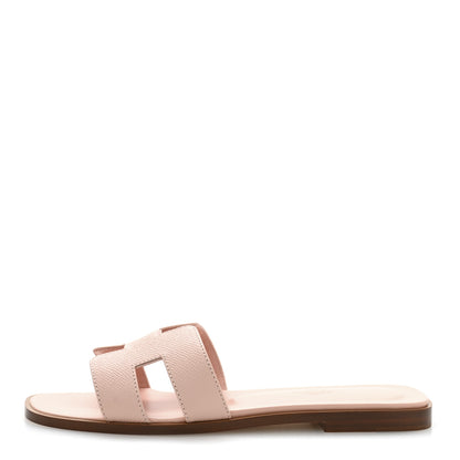 Hermes Epsom Oran Sandals 37 Rose Porcelaine 1 of 10