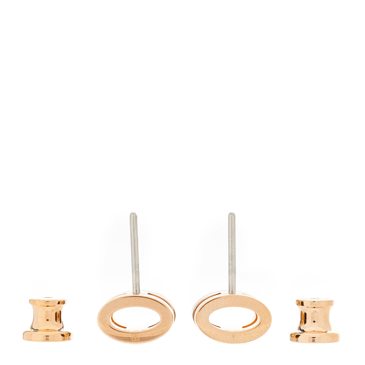 Gold Lacquered Mini Pop H Earrings Black