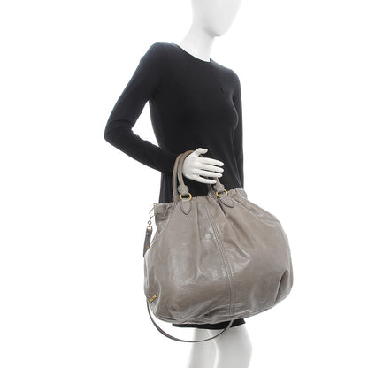 Miu Miu Nappa Lux Large Shopping Tote Astro 2 of 11