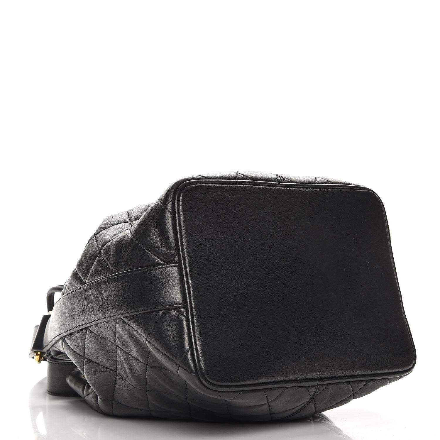 Chanel Lambskin Quilted Drawstring Shoulder Bag Black 4 of 11