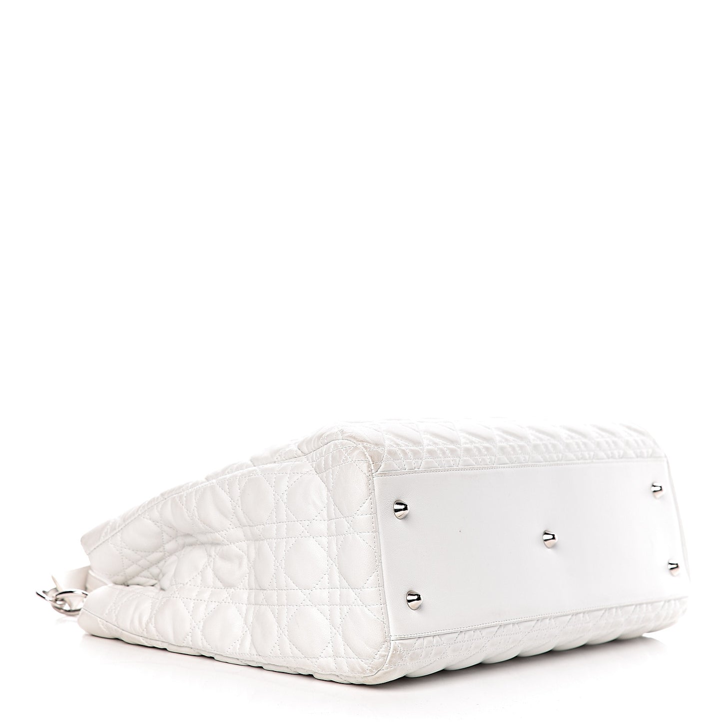 Lambskin Cannage Large Dior Soft Shopping Tote White