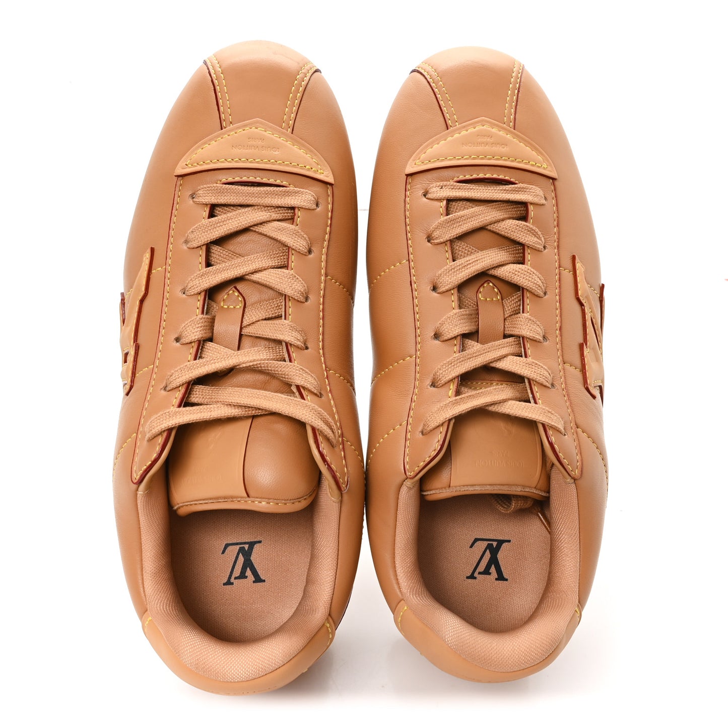 Lambskin Vachetta Mens LV Buttersoft Sneakers 9.5 Beige