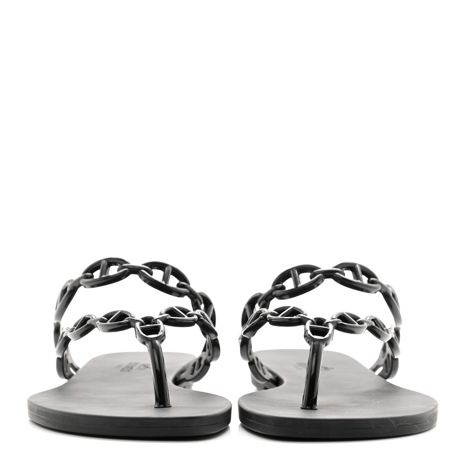 Hermes Rubber Chaine d'Ancre Island Sandals 36 Black 2 of 8