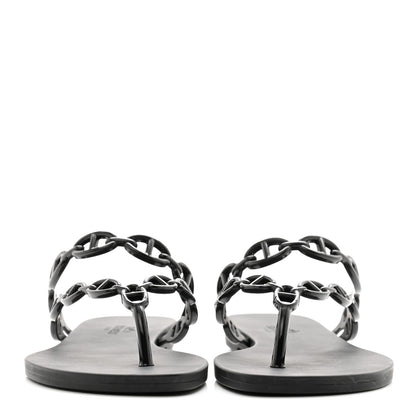 Hermes Rubber Chaine d'Ancre Island Sandals 36 Black 2 of 8