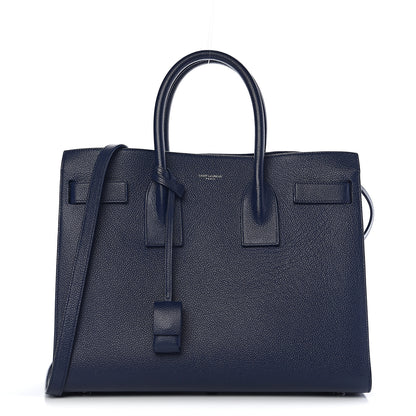Saint Laurent Grained Calfskin Small Sac De Jour Navy 1 of 11