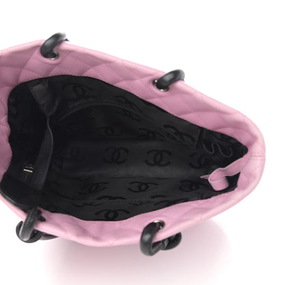 Chanel Calfskin Quilted Medium Cambon Tote Pink Black 5 of 16