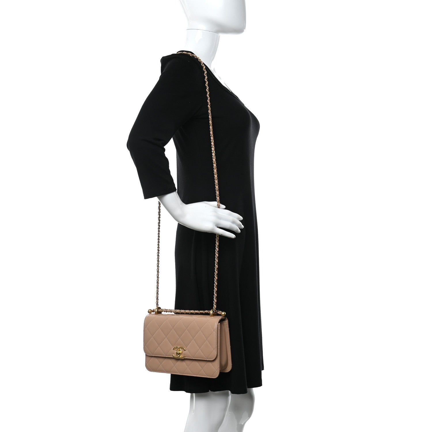 Chanel Calfskin Quilted Perfect Fit Flap Beige 2 of 9