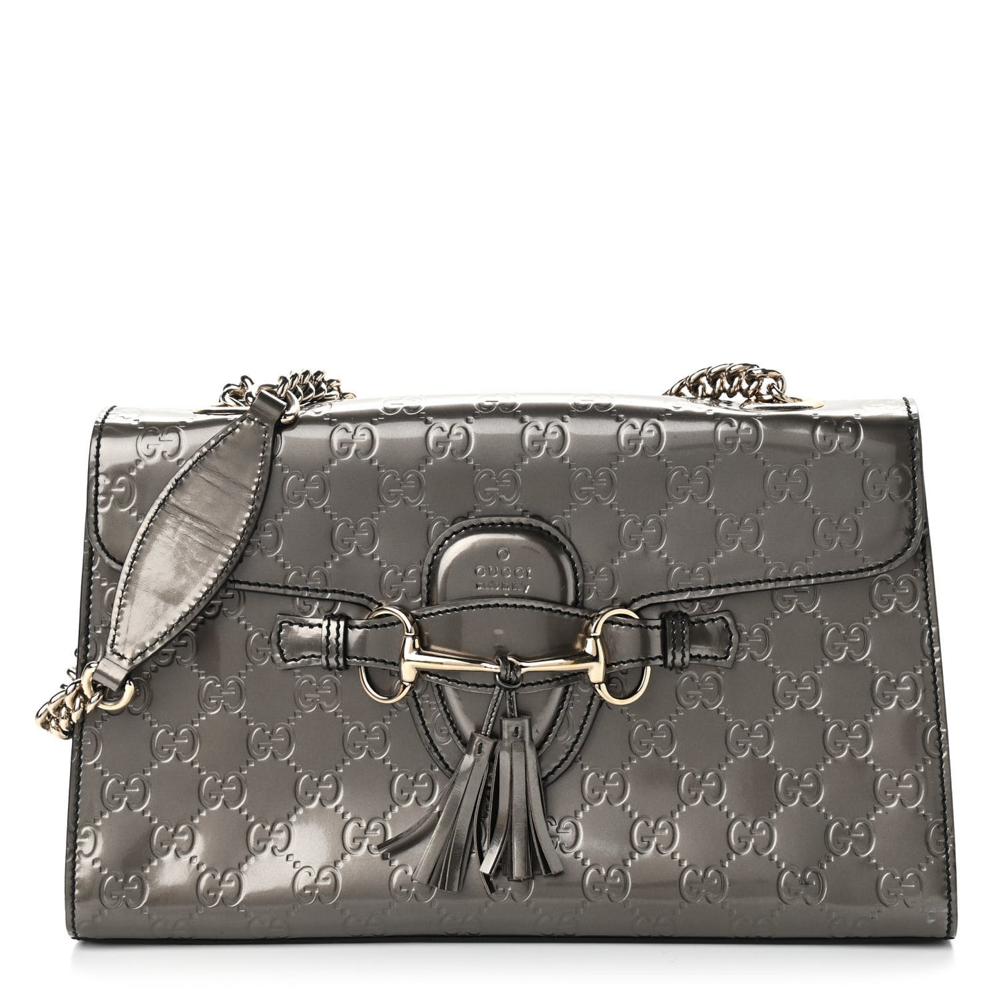 Shine Guccissima Medium Emily Chain Shoulder Bag Sasso
