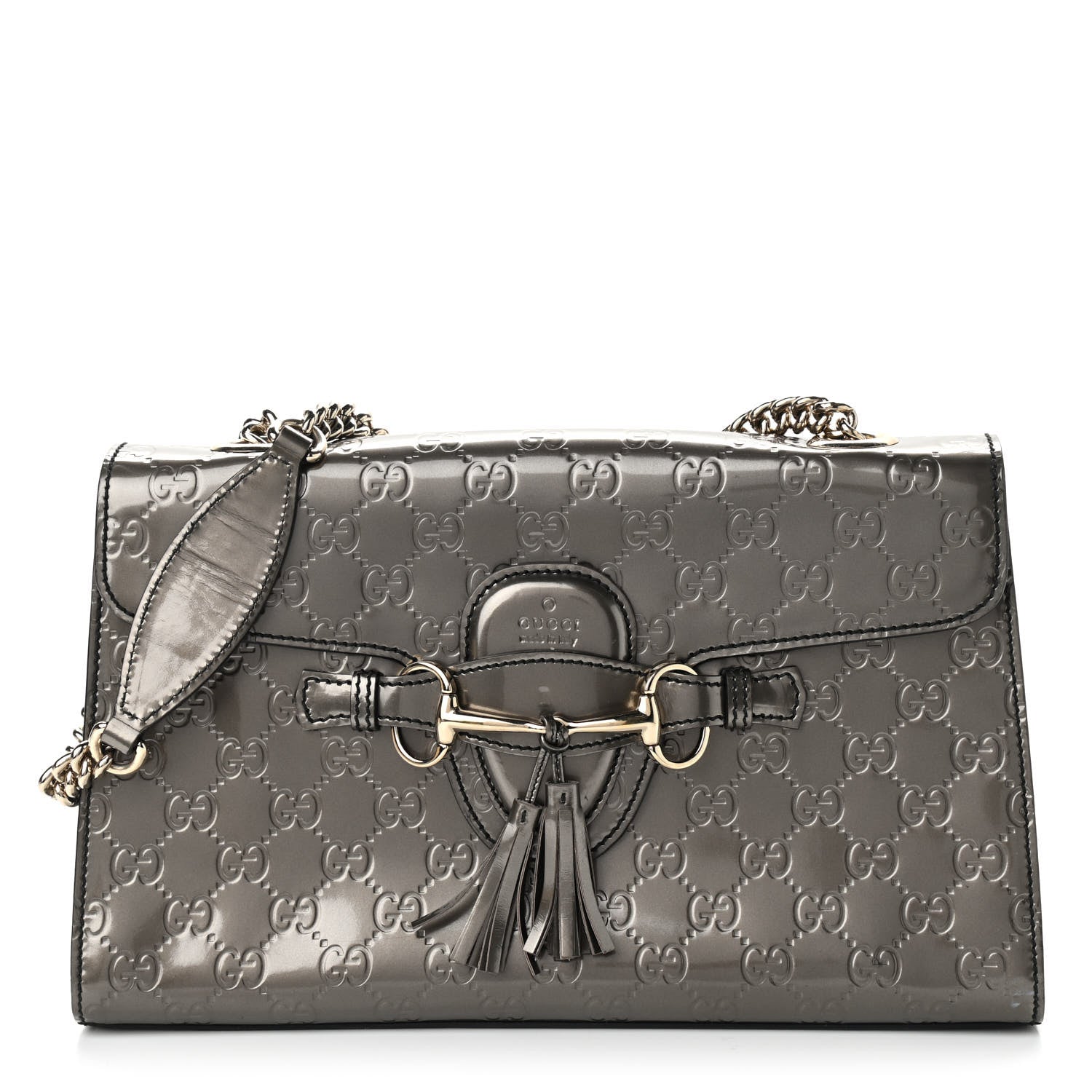 Gucci Shine Guccissima Medium Emily Chain Shoulder Bag Sasso 1 of 13