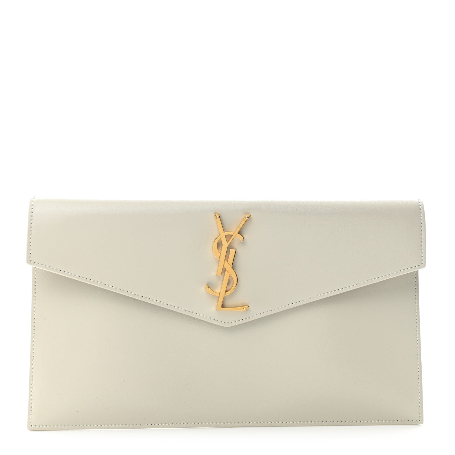 Saint Laurent Smooth Shiny Calfskin Uptown Pouch Crema Soft 1 of 8