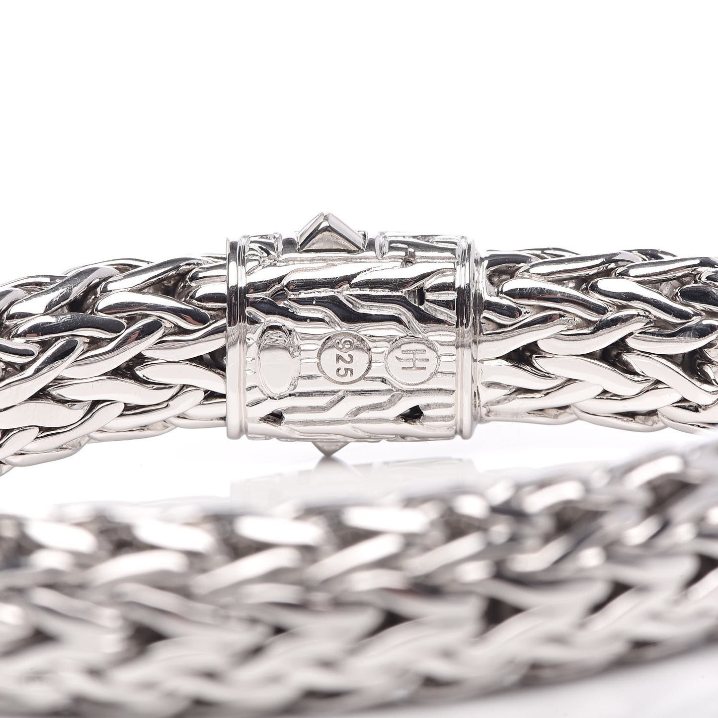 Sterling Silver Champagne Diamond 10.5mm Classic Chain Bracelet