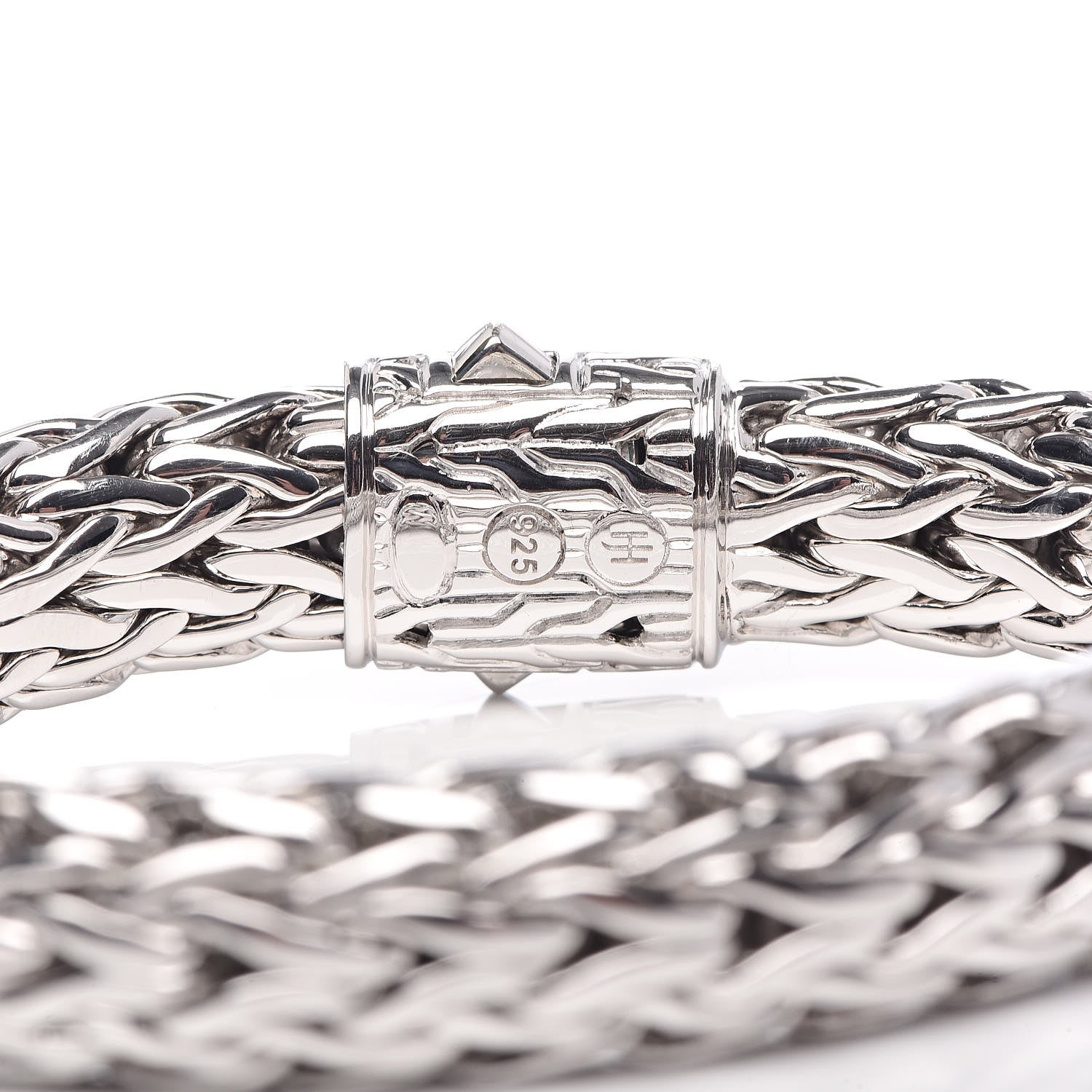 John Hardy Sterling Silver Champagne Diamond 10.5mm Classic Chain Bracelet 4 of 5