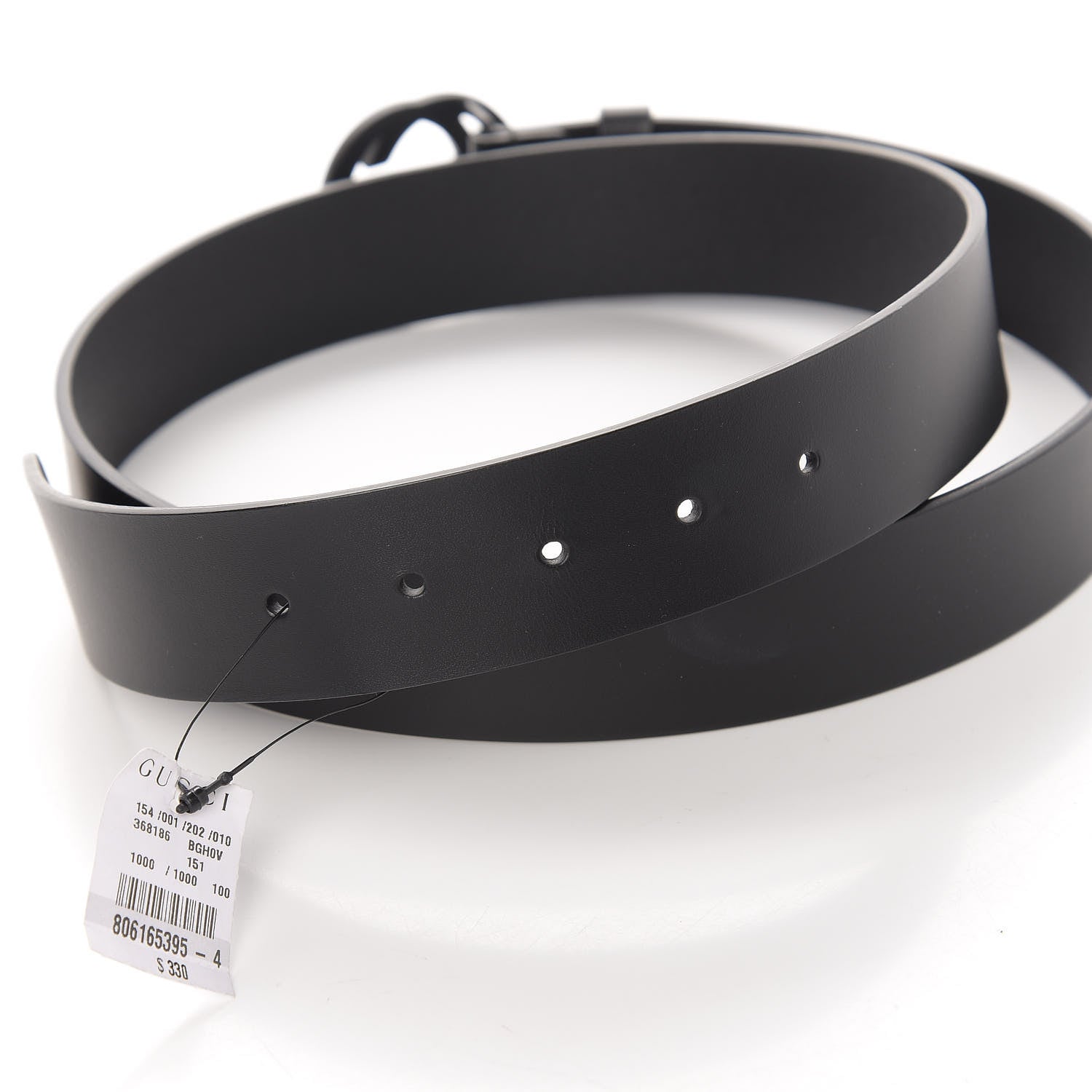 Gucci Selleria Calfskin Monochrome Interlocking G 37mm Belt 100 40 Black 3 of 5
