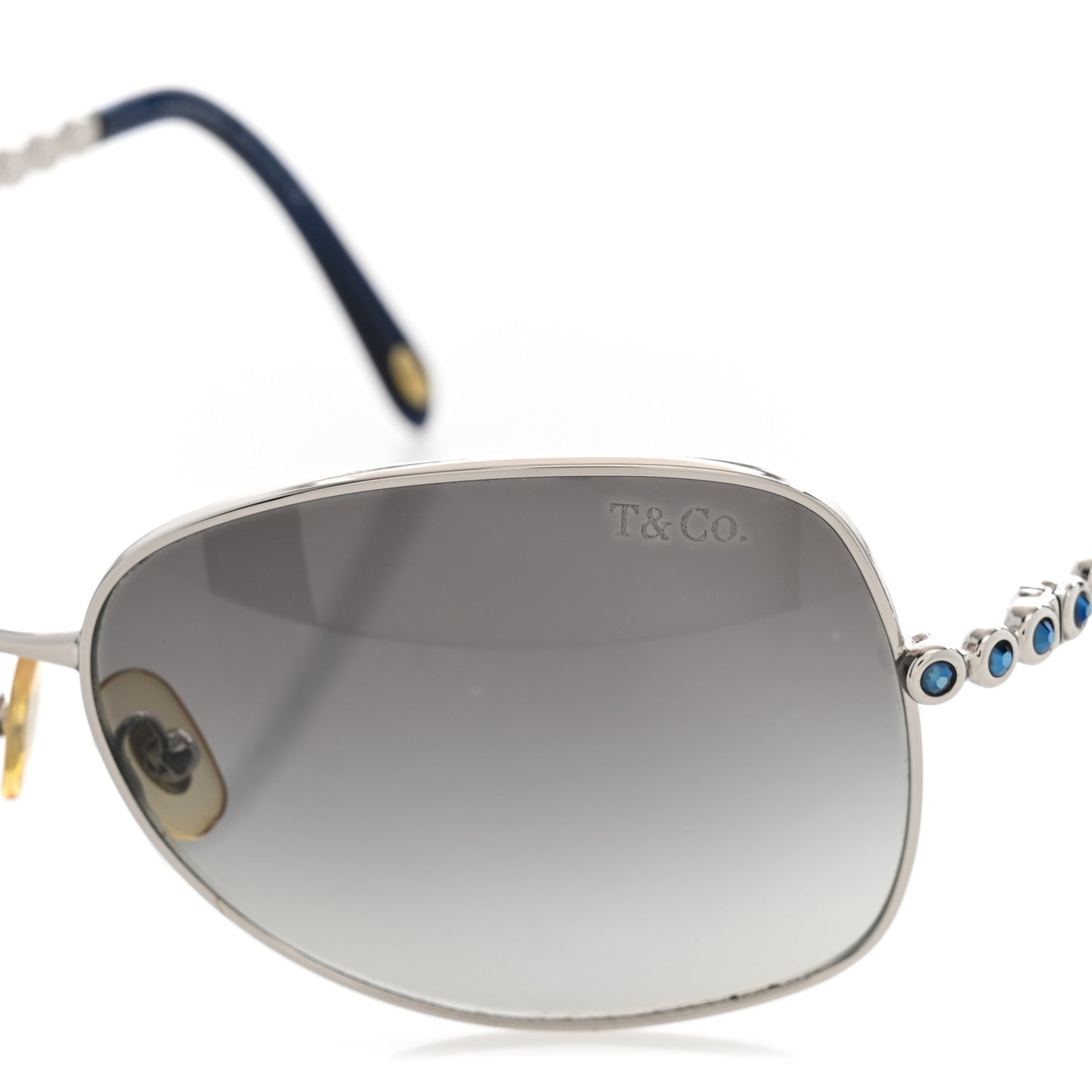 Metal Crystal TF3006-B Sunglasses Silver Blue