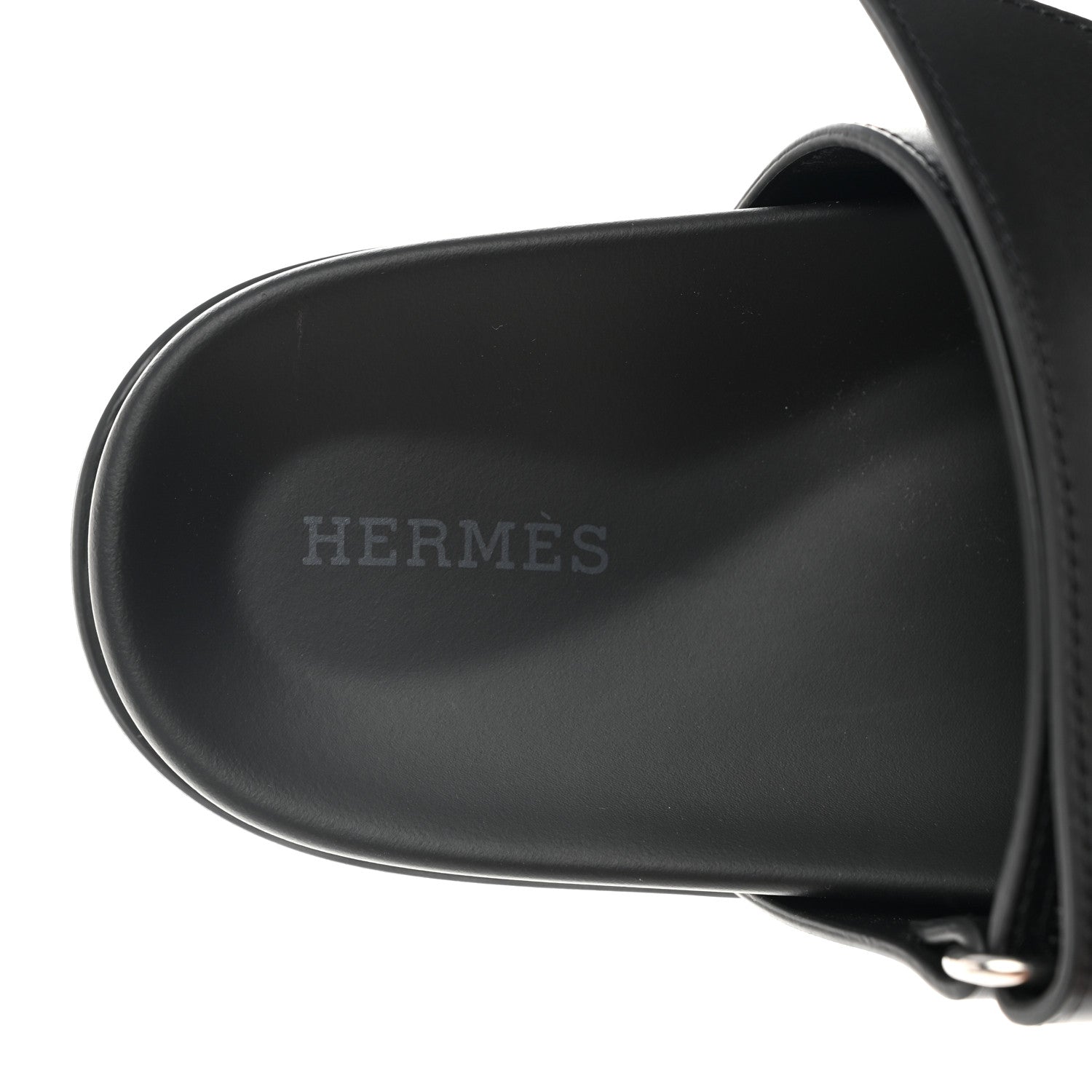 Hermes Calfskin Womens Chypre Sandals 36.5 Black 7 of 9