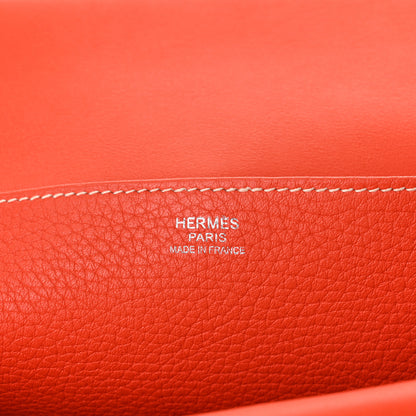 Hermes Taurillon Clemence Halzan 31 GM Orange 6 of 10