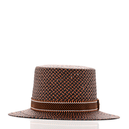 Hermes Straw Adele Panama Hat 58 Terracotta Black 6 of 9