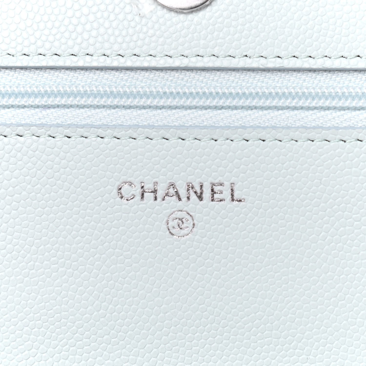 Chanel Caviar Quilted Wallet On Chain WOC Light Blue 6 of 10