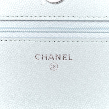 Chanel Caviar Quilted Wallet On Chain WOC Light Blue 6 of 10