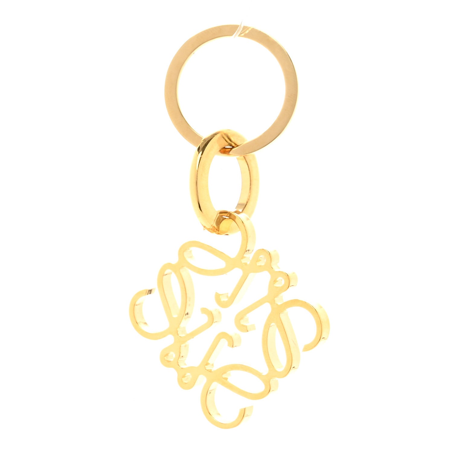 Loewe Metal Anagram Bag Charm Key Holder Gold 1 of 3