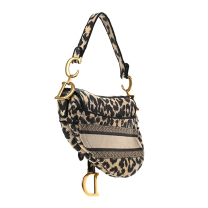 Christian Dior Canvas Mizza Embroidered Saddle Bag Beige Multicolor 2 of 4