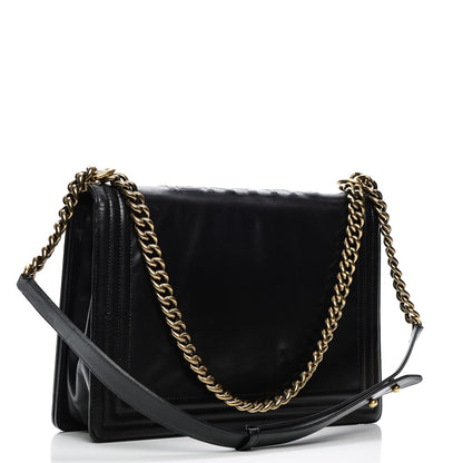 Chanel Glazed Calfskin Large Boy Flap Black 3 of 10