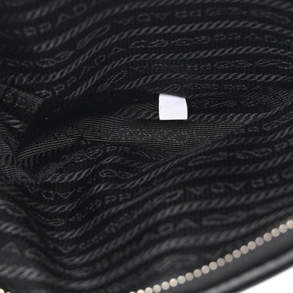 Prada Grace Lux Triangle Logo Embossed Triangle Wristlet Pouch Black 5 of 10