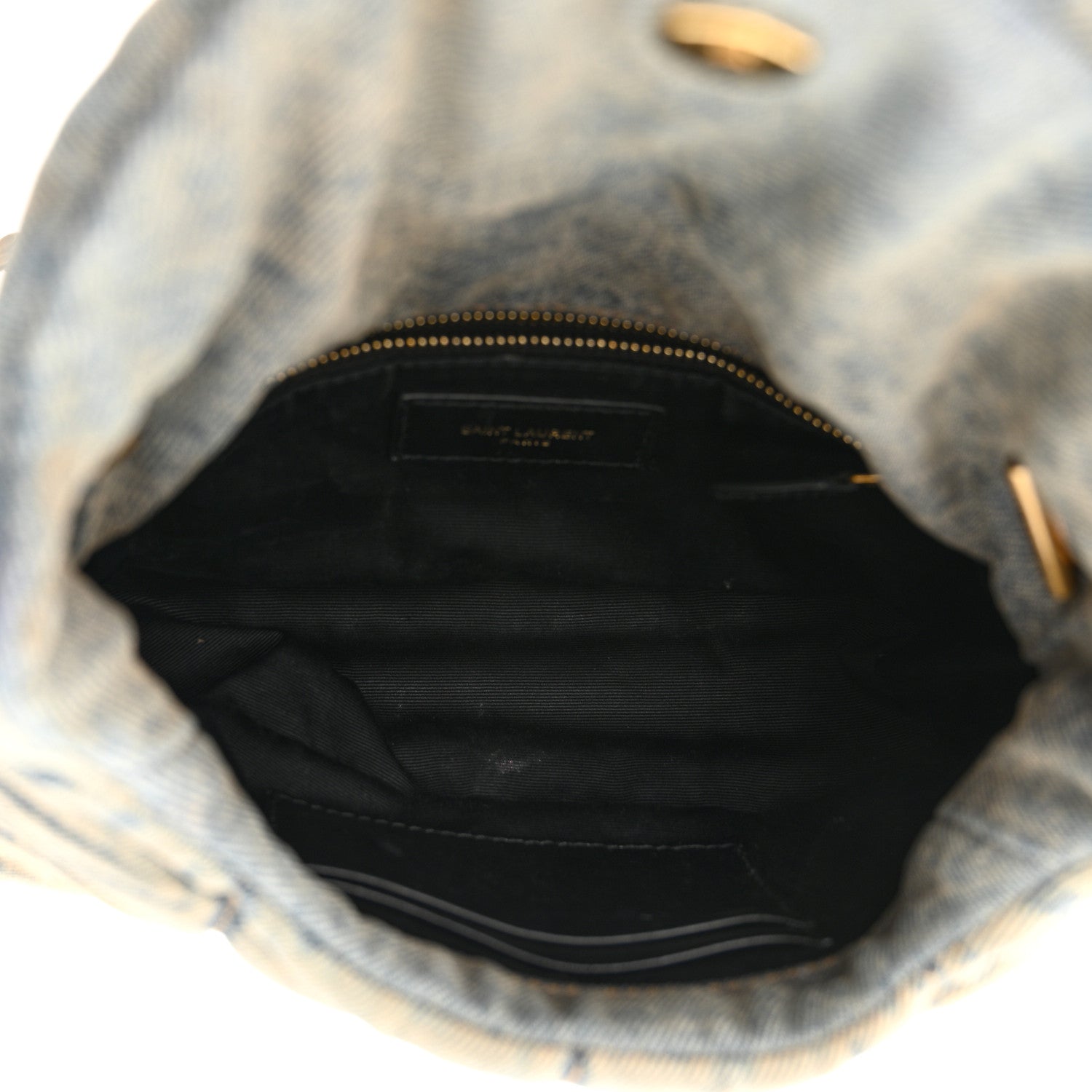 Saint Laurent SAINT LAURENT Denim Quilted Toy Loulou Puffer Monogram Chain Satchel Blue Cinnamon 5 of 14
