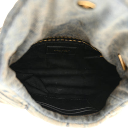 Saint Laurent SAINT LAURENT Denim Quilted Toy Loulou Puffer Monogram Chain Satchel Blue Cinnamon 5 of 14