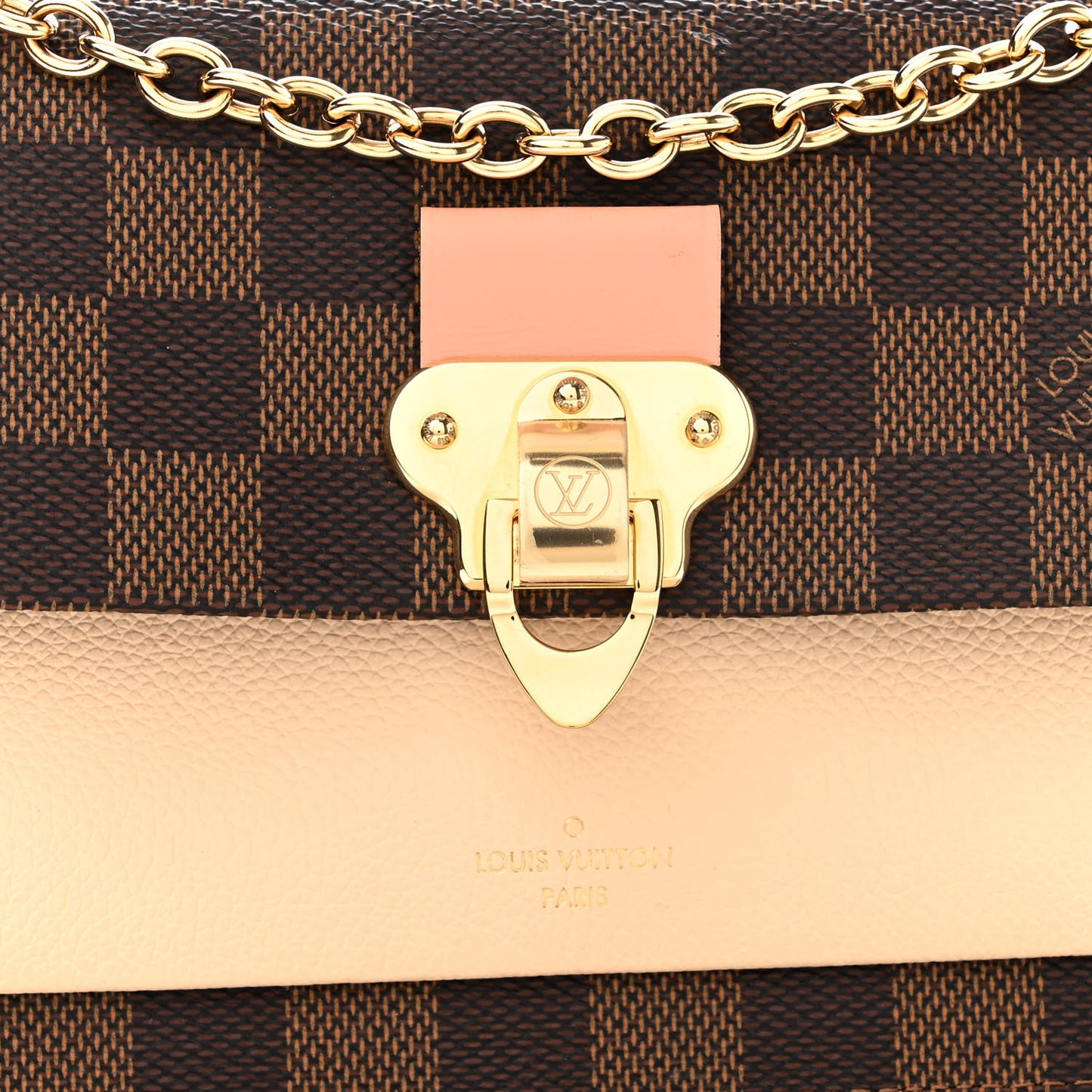 Damier Ebene Vavin Chain Wallet Creme