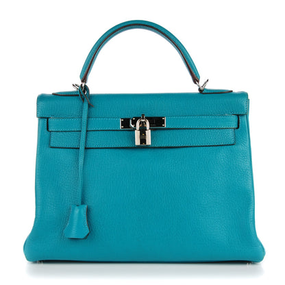 Hermes Chevre Mysore Kelly Retourne 32 Bleu Paon 1 of 23