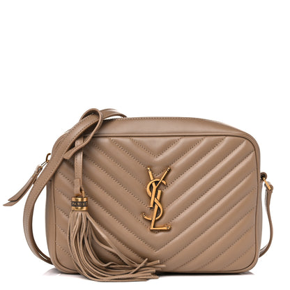 Saint Laurent Calfskin Matelasse Monogram Lou Camera Bag Dark Beige 1 of 10