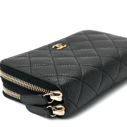 Chanel Caviar Quilted Large Gusset Double Zip Around Wallet Black 10 of 11