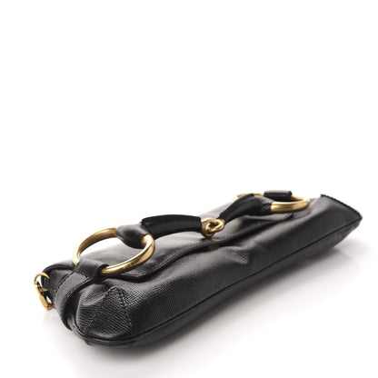 Gucci Textured Calfskin Horsebit Clutch Black 4 of 10