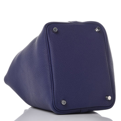 Hermes Taurillon Clemence Picotin Lock 18 PM Bleu Enrce Bleu Zellige 4 of 8