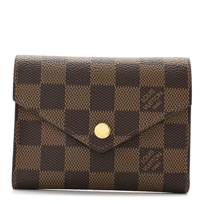 Louis Vuitton Damier Ebene Victorine Wallet Red 1 of 8