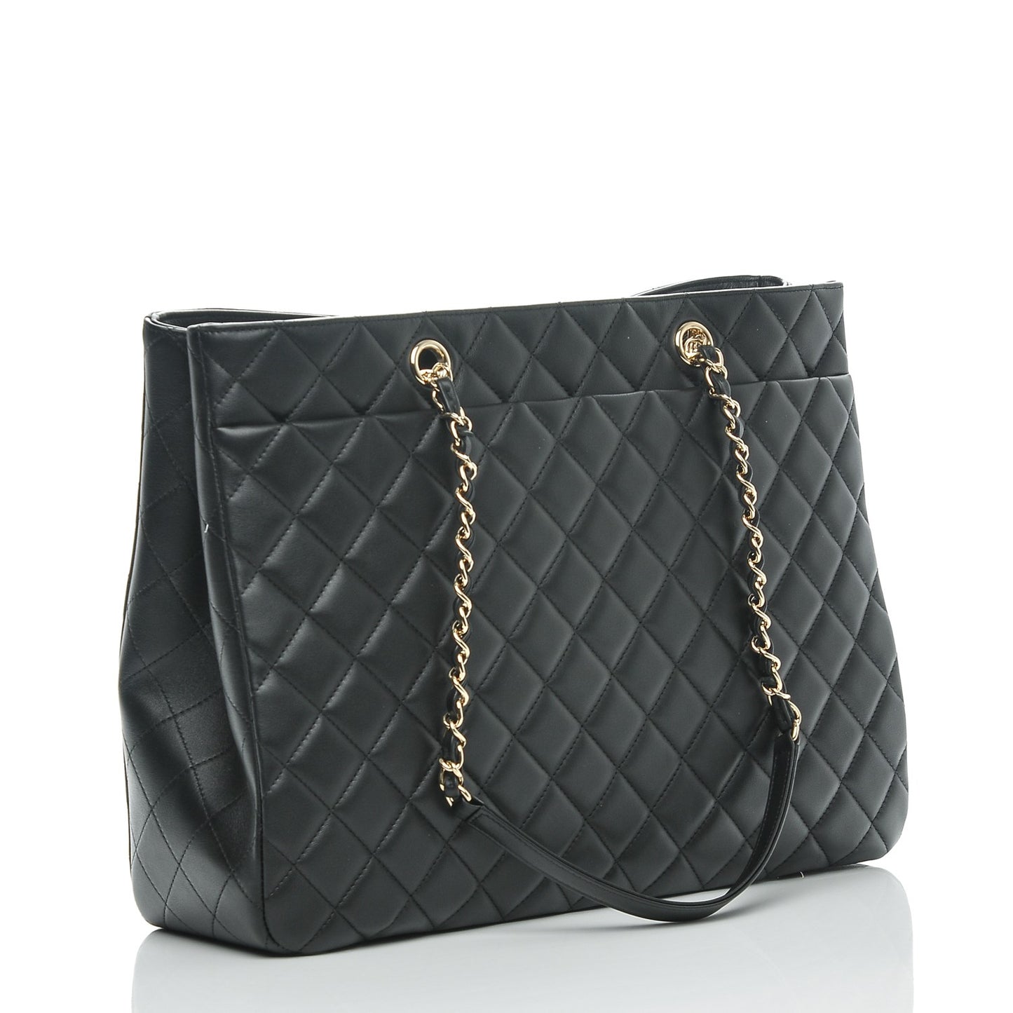 Calfskin Quilted Timeless Tote Black