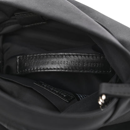 Balenciaga Recycled Sport Nylon Logo Embroidered Wheel Drawstring Bucket Bag Black Pink 7 of 10