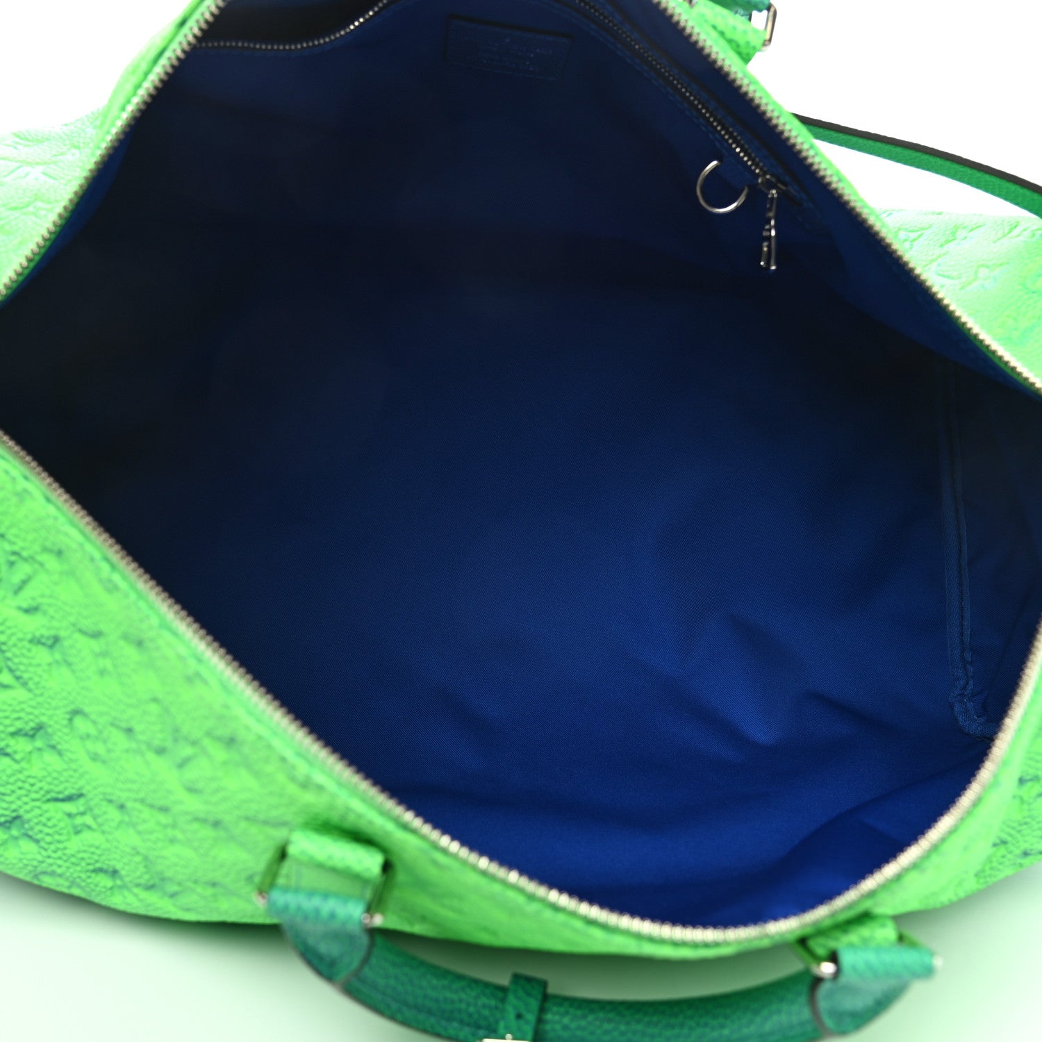 Louis Vuitton Taurillon Illusion Keepall Bandouliere 50 Bleu Vert 4 of 8