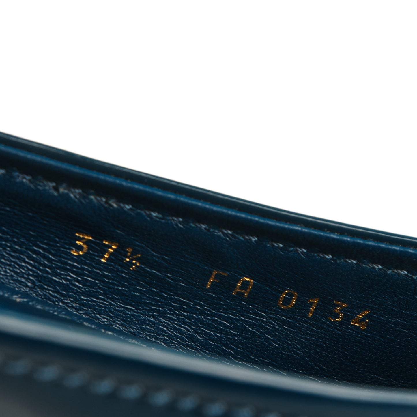 Patent Calfskin Oxford Ballerina Flats 37.5 Blue