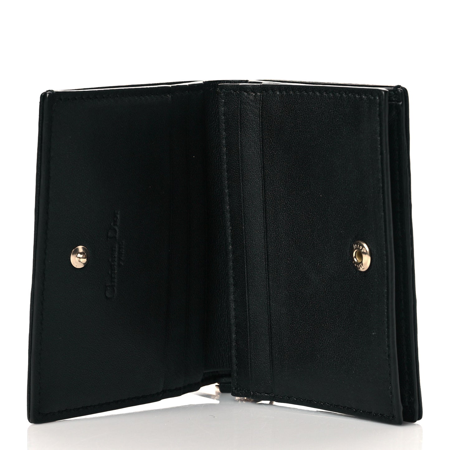 Lambskin Cannage Mini Lady Dior Wallet Black