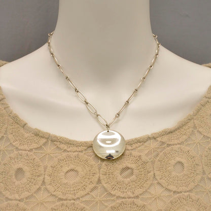 Tiffany Sterling Silver Elsa Peretti Round Disc Pendant Necklace 2 of 5