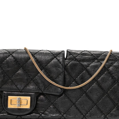 Chanel Glazed Calfskin Quilted Reissue Double Flap Clutch Black 8 of 15