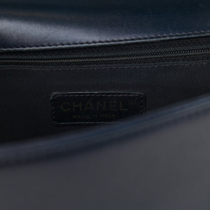 Chanel Calfskin Quilted New Medium Boy Flap Navy Blue 7 of 9